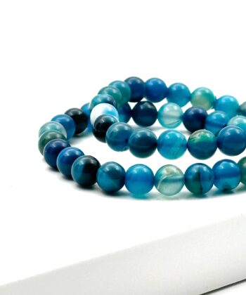 Turkisblå elastik armbånd af halvædelsten