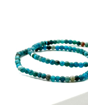 Turkisblå elastik armbånd af halvædelsten
