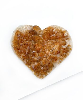 Citrin, Brændt - Hjerte - UNIKA