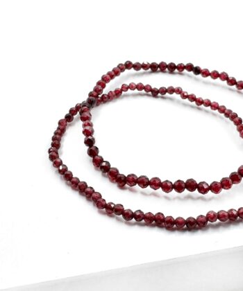 Granat - Armbånd Facet 2 mm