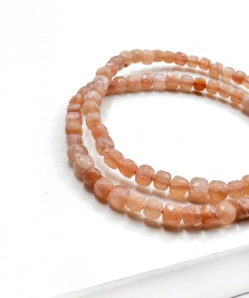 Månesten, Brun - Armbånd Facet 4 mm