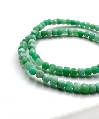 Chrysopras - Armbånd Facet 4 mm.